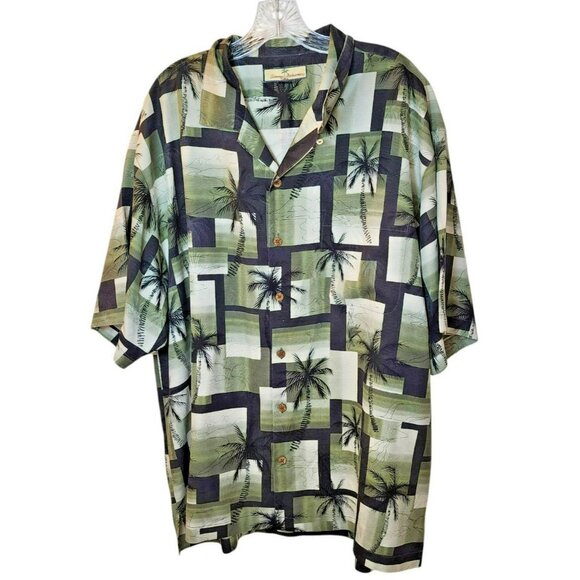 Tommy Bahama Silk Hawaiian Camp Shirt XL Short Sleeve Aloha Floral Preowned - Picture 8 of 9